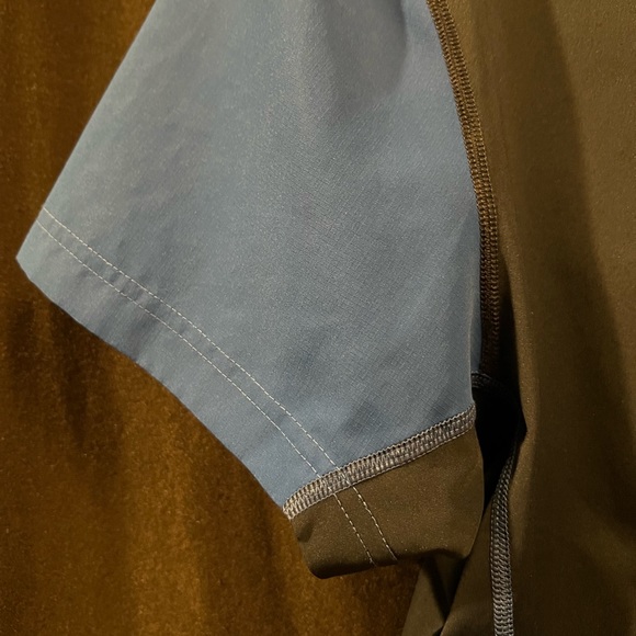 Mountain Hardwear Blue and Black Short Sleeve Quarter Zip Mens Shirt Size Large - Picture 5 of 8